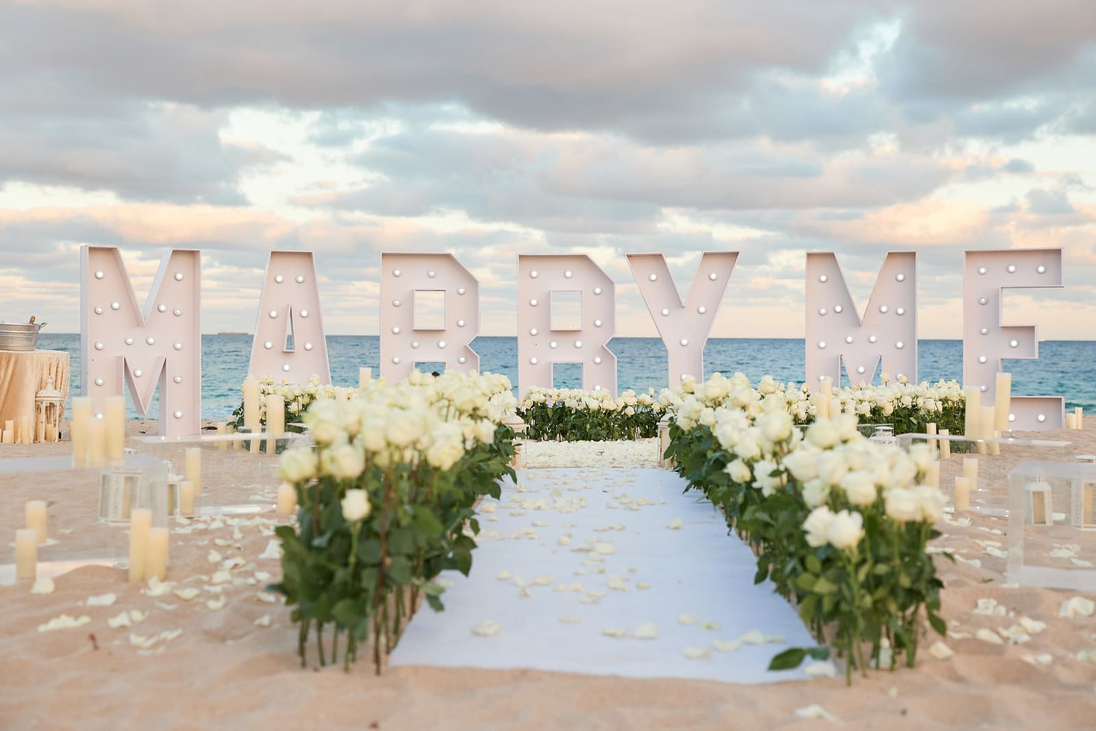 Marry Me rentals, proposal setup by Cloud Nine