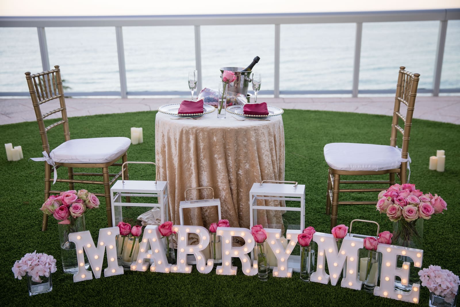 Rooftop dinner Van Gogh, proposal setup by Cloud Nine