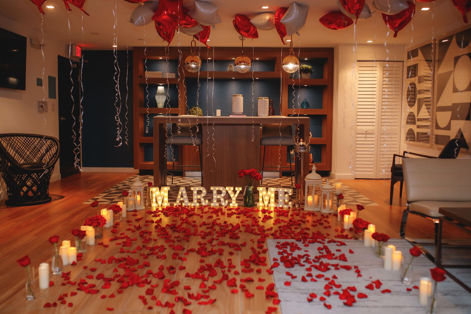 Romantic Room Makeover, proposal setup by Cloud Nine