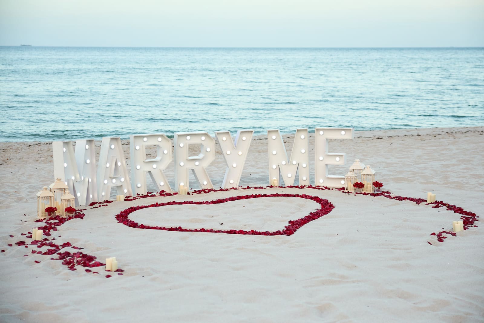 Marry Me rentals, proposal setup by Cloud Nine