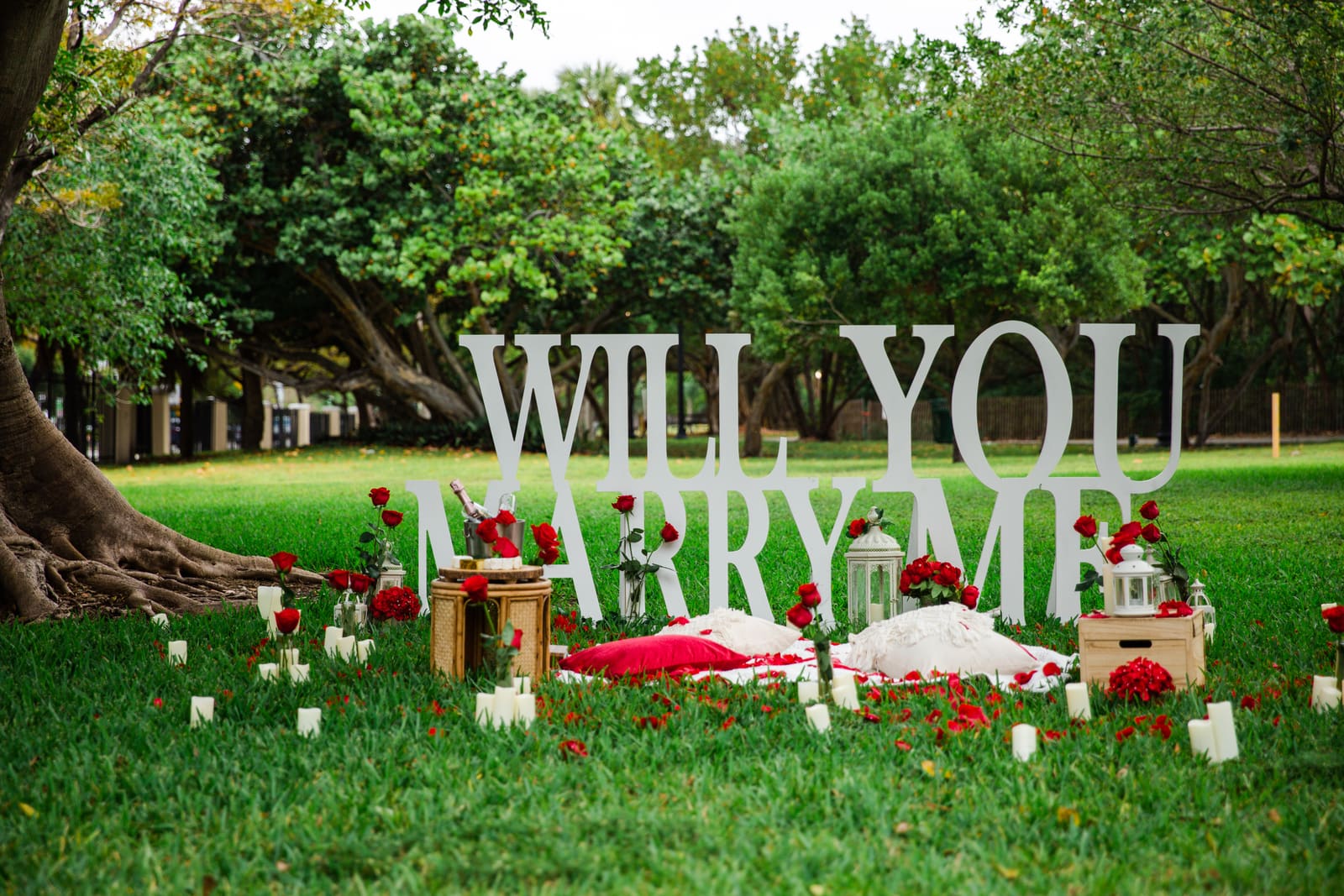 Marry Me rentals, proposal setup by Cloud Nine